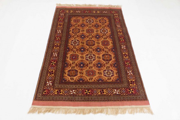 Afghan Mauri Kabul 157x113 Handgeknüpft Teppich 110x160 Orange Geometrisch Muster