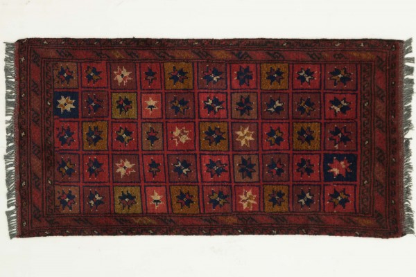 Afghan Khal Mohammadi 95x50 Handgeknüpft Teppich 50x100 Braun Geometrisch Muster