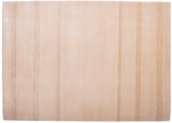 Loribaft 199x142 Handgeknüpft Teppich 140x200 Beige Linien Kurzflor Orient Rug