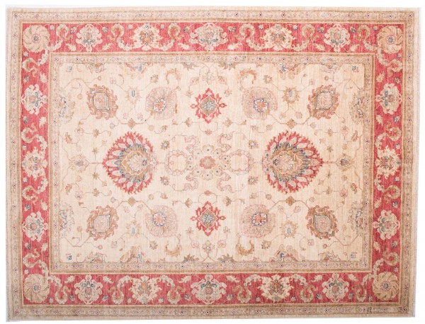 Afghan Chobi Ziegler Fein 193x148 Handgeknüpft Teppich 150x190 Beige Blumenmuster