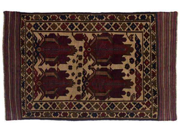 Afghan Gol Barjasta 185x116 Handgewebt Teppich 120x190 Mehrfarbig Blumenmuster