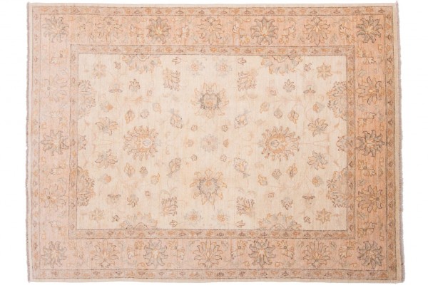 Afghan Chobi Ziegler 195x149 Handgeknüpft Teppich 150x200 Beige Orientalisch Kurzflor