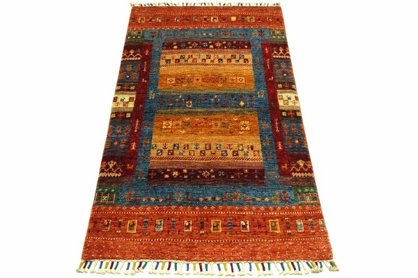 Afghan Ziegler Khorjin Tiere 146x102 Handgeknüpft Orientteppich 100x150 Braun Umrandung