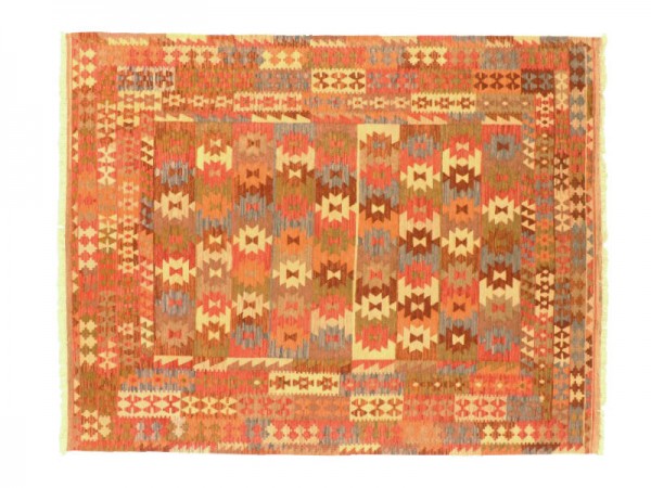 Afghan Maimana Kelim Bunt 301x205 Handgewebt Teppich 210x300 Mehrfarbig Geometrisch