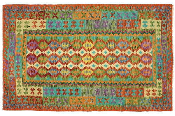 Afghan Maimana Kelim Bunt 237x167 Handgewebt Teppich 170x240 Bunt Geometrisch Orient