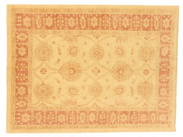 Afghan Chobi Ziegler 228x171 Handgeknüpft Teppich 170x230 Beige Orientalisch Kurzflor