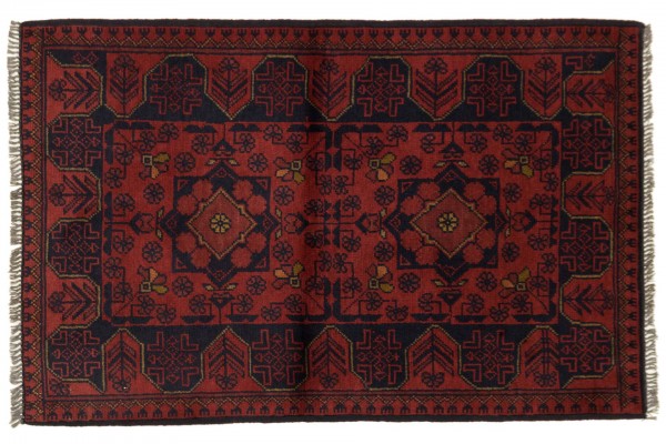 Afghan Khal Mohammadi 117x75 Handgeknüpft Teppich 80x120 Beige Geometrisch Muster