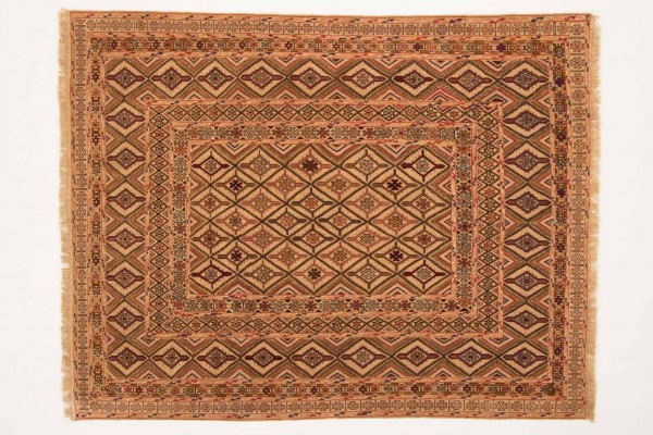 Afghan Mushwani Kelim 187x146 Handgewebt Teppich 150x190 Mehrfarbig Geometrisch Muster