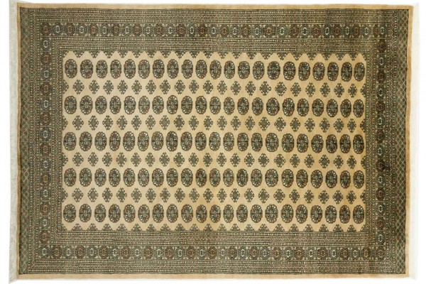 Pakistan Buchara 303x212 Handgeknüpft Teppich 210x300 Beige Geometrisch Muster Kurzflor