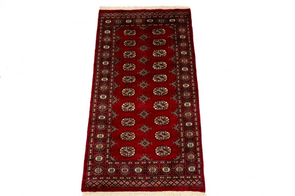 Pakistan Silk Touch 165x91 Handgeknüpft Teppich 90x170 Rot Geometrisch Muster Kurzflor