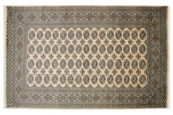 Pakistan Buchara 246x156 Handgeknüpft Teppich 160x250 Beige Geometrisch Muster Kurzflor