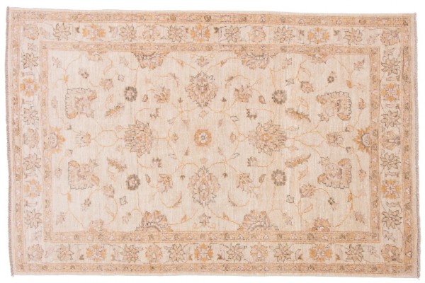 Afghan Chobi Ziegler 180x118 Handgeknüpft Teppich 120x180 Beige Orientalisch Kurzflor