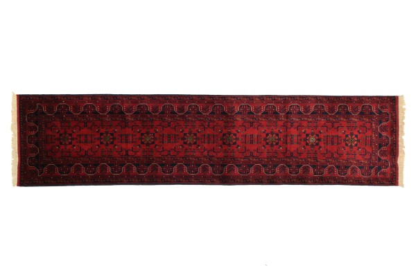 Afghan Belgique Khal Mohammadi 293x76 Handgeknüpft Teppich 80x290 Läufer Rot