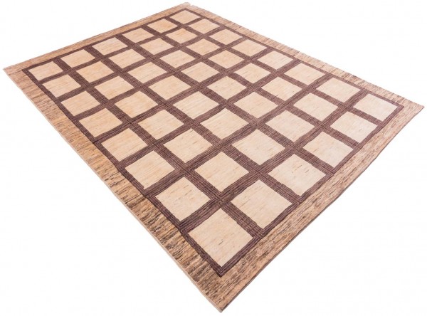 Afghan Modern Chobi Ziegler 245x192 Handgeknüpft Teppich 190x250 Beige Geometrisch