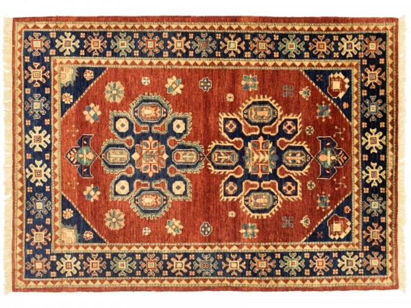 Afghan Chobi Ziegler 175x121 Handgeknüpft Teppich 120x180 Rot Orientalisch Kurzflor