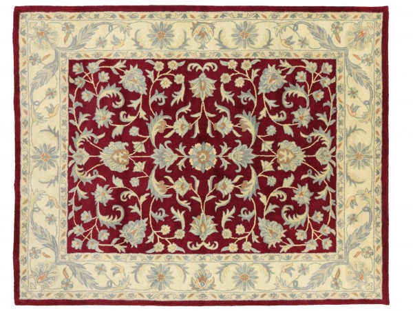 Handgefertigter Teppich 300x240 Handgetuftet Handarbeit 240x300 Rot Blumenmuster