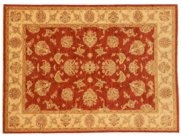 Afghan Chobi Ziegler 237x177 Handgeknüpft Teppich 180x240 Rot Blumenmuster Kurzflor