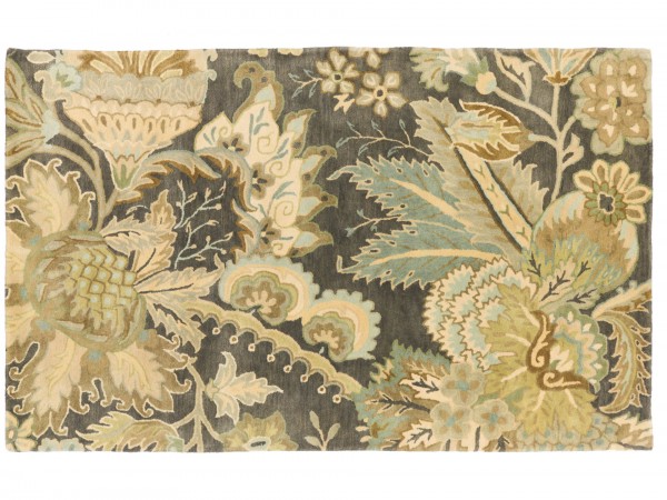 Handgefertigter Teppich 244x152 Handgetuftet Handarbeit 150x240 Grün Blumenmuster
