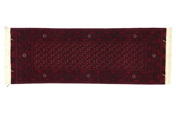 Afghan Orientteppich 194x83 Handgeknüpft Teppich 80x190 Rot Geometrisch Kurzflor Orient