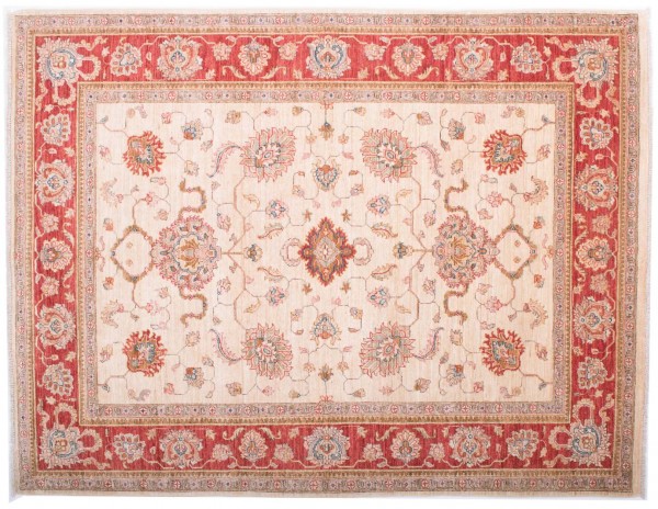 Afghan Chobi Ziegler Fein 194x149 Handgeknüpft Teppich 150x190 Beige Blumenmuster