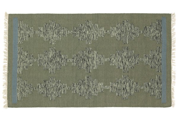 Kelim 180x120 Handgewebt Teppich 120x180 Grau Geometrisch Muster Handarbeit Orient