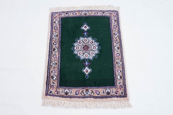Perser Nain 80x60 Handgeknüpft Teppich 60x80 Weiß Orientalisch Kurzflor Orient Rug