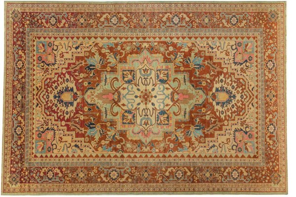 Afghan Chobi Ziegler 410x282 Handgeknüpft Teppich 280x410 Beige Geometrisch Muster