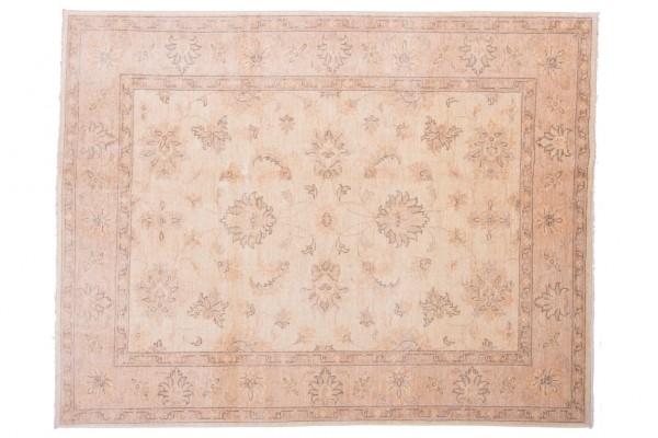 Afghan Chobi Ziegler 198x153 Handgeknüpft Teppich 150x200 Beige Orientalisch Kurzflor
