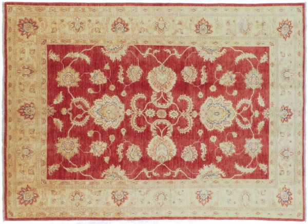 Afghan Chobi Ziegler 226x166 Handgeknüpft Teppich 170x230 Rot Blumenmuster Kurzflor