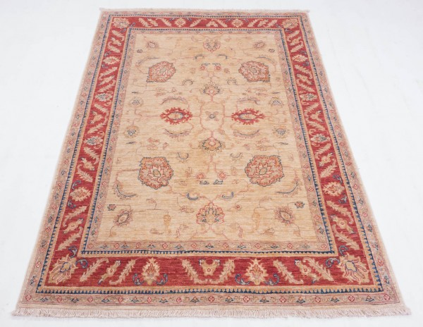 Afghan Chobi Ziegler Fein 176x115 Handgeknüpft Teppich 120x180 Braun Geometrisch Muster