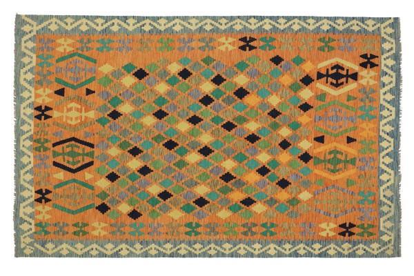 Afghan Maimana Kelim Bunt 255x179 Handgewebt Teppich 180x260 Bunt Geometrisch Orient