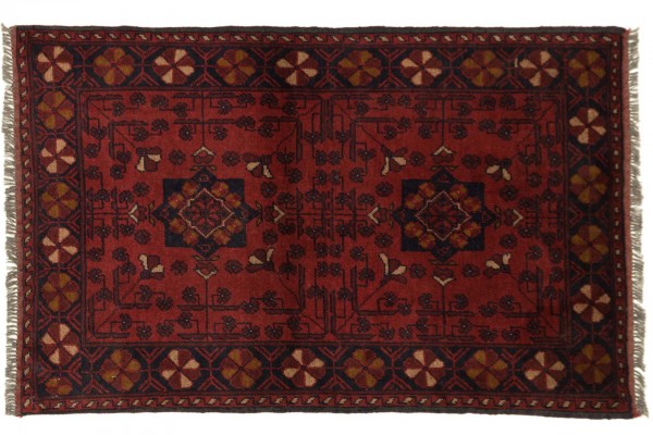 Afghan Khal Mohammadi 118x75 Handgeknüpft Teppich 80x120 Braun Geometrisch Muster