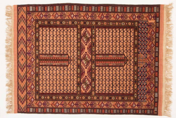 Afghan Mauri Kabul 150x116 Handgeknüpft Teppich 120x150 Mehrfarbig Geometrisch Muster