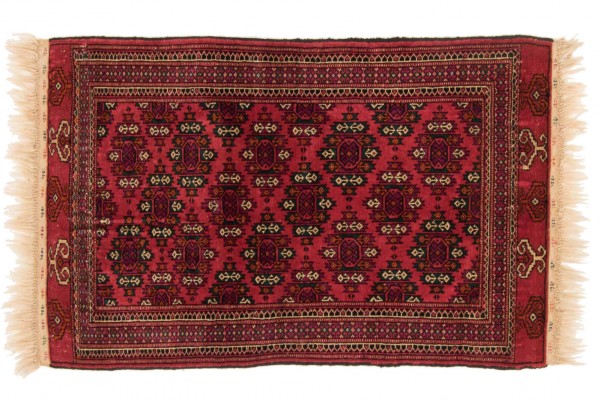 Kaukasus Buchara 122x85 Handgeknüpft Teppich 90x120 Rot Orientalisch Kurzflor Orient