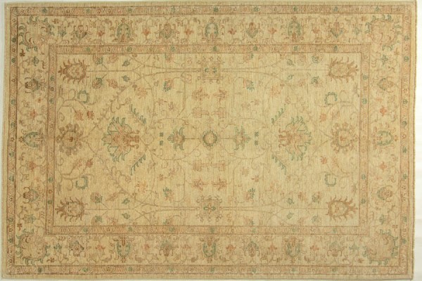 Afghan Chobi Ziegler 245x169 Handgeknüpft Teppich 170x250 Beige Orientalisch Kurzflor
