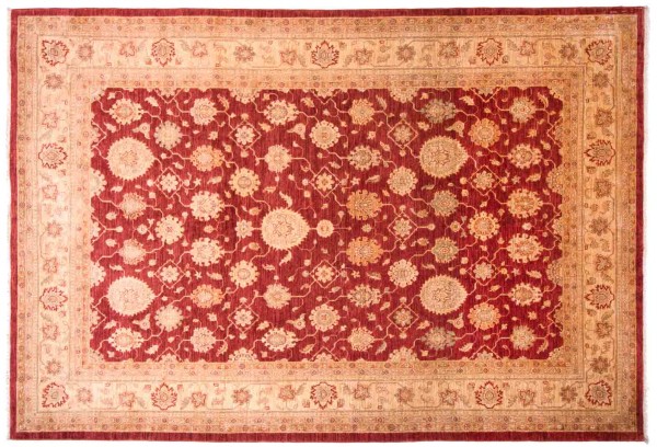 Afghan Chobi Ziegler Fein 304x212 Handgeknüpft Teppich 210x300 Beige Blumenmuster