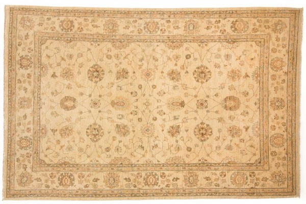Afghan Chobi Ziegler 316x206 Handgeknüpft Teppich 210x320 Beige Orientalisch Kurzflor