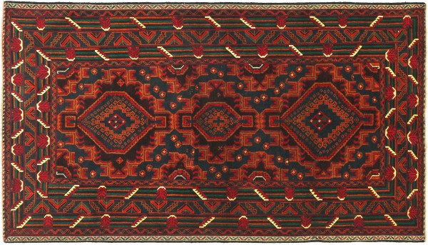 Afghan Belutsch Baluch 182x118 Handgeknüpft Orientteppich 120x180 Blau Geometrisch