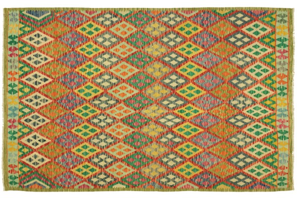 Afghan Maimana Kelim Bunt 238x184 Handgewebt Teppich 180x240 Bunt Geometrisch Orient