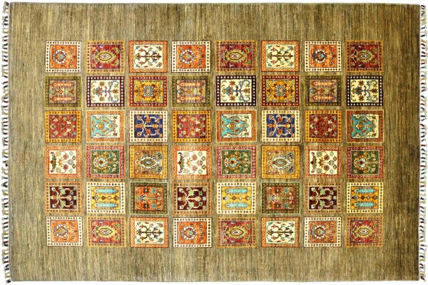Afghan Ziegler Khorjin 252x165 Handgeknüpft Orientteppich 170x250 Braun Bakhtiar Wolle