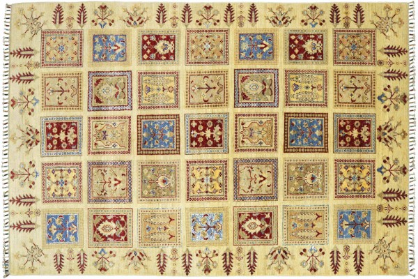 Afghan Ziegler Khorjin Bakhtiar 253x169 Handgeknüpft Orientteppich 170x250 Beige
