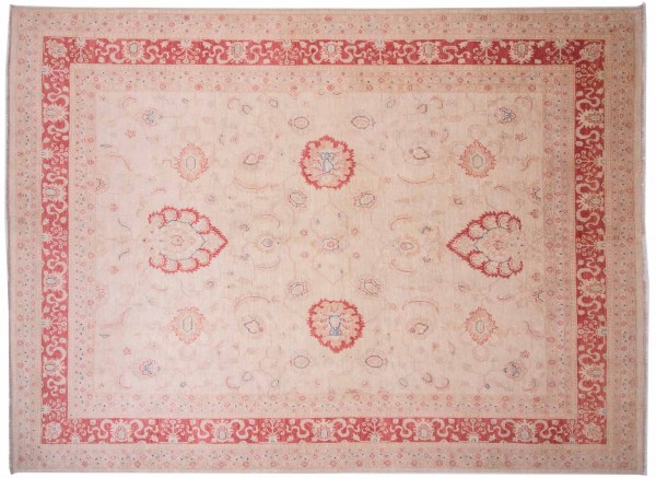Afghan Chobi Ziegler Fein 339x251 Handgeknüpft Teppich 250x340 Beige Blumenmuster