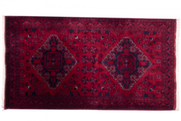 Afghan Belgique Khal Mohammadi 100x50 Handgeknüpft Teppich 50x100 Braun Geometrisch