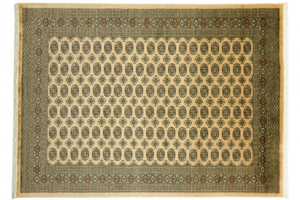 Pakistan Buchara 306x223 Handgeknüpft Teppich 220x310 Beige Orientalisch Kurzflor