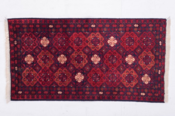 Afghan Belgique Khal Mohammadi 100x50 Handgeknüpft Teppich 50x100 Braun Geometrisch