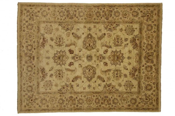Afghan Chobi Ziegler 194x151 Handgeknüpft Teppich 150x190 Beige Orientalisch Kurzflor