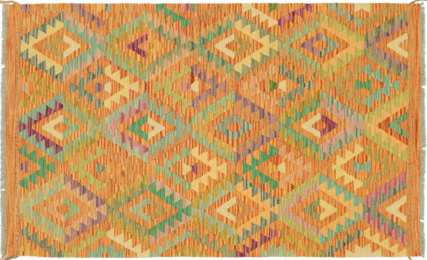 Afghan Maimana Kelim Bunt 151x103 Handgewebt Teppich 100x150 Bunt Geometrisch Orient