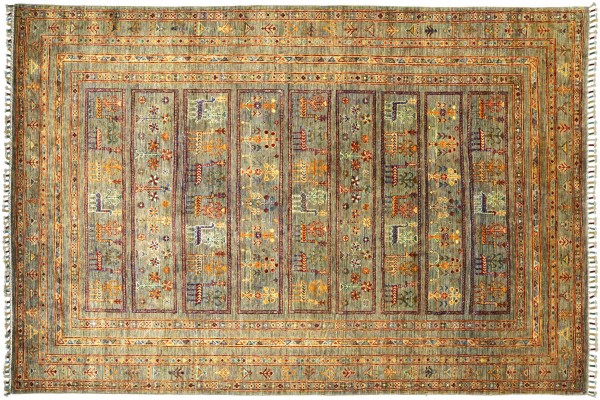 Afghan Ziegler Khorjin Nomaden Tiere 243x175 Handgeknüpft Orientteppich 180x240