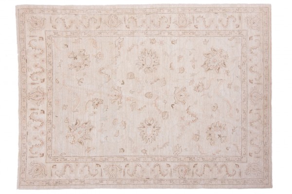 Afghan Chobi Ziegler 196x140 Handgeknüpft Teppich 140x200 Grau Orientalisch Kurzflor