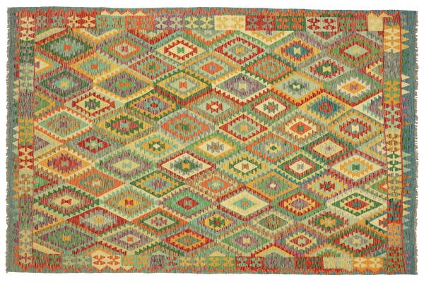 Afghan Maimana Kelim Bunt 281x207 Handgewebt Teppich 210x280 Bunt Geometrisch Orient
